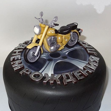 Торт жёлтый мотоцикл купить - калуга.сладкоежкин.рф